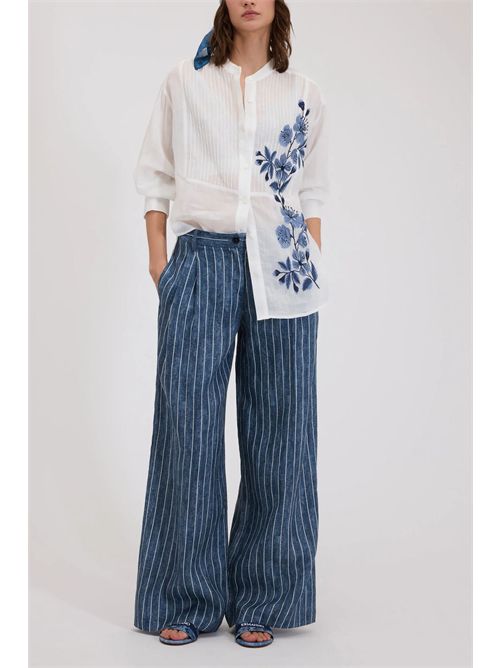 Camicia con ricamo floreale ERMANNO FIRENZE | D48EK057ES5MFB4149152